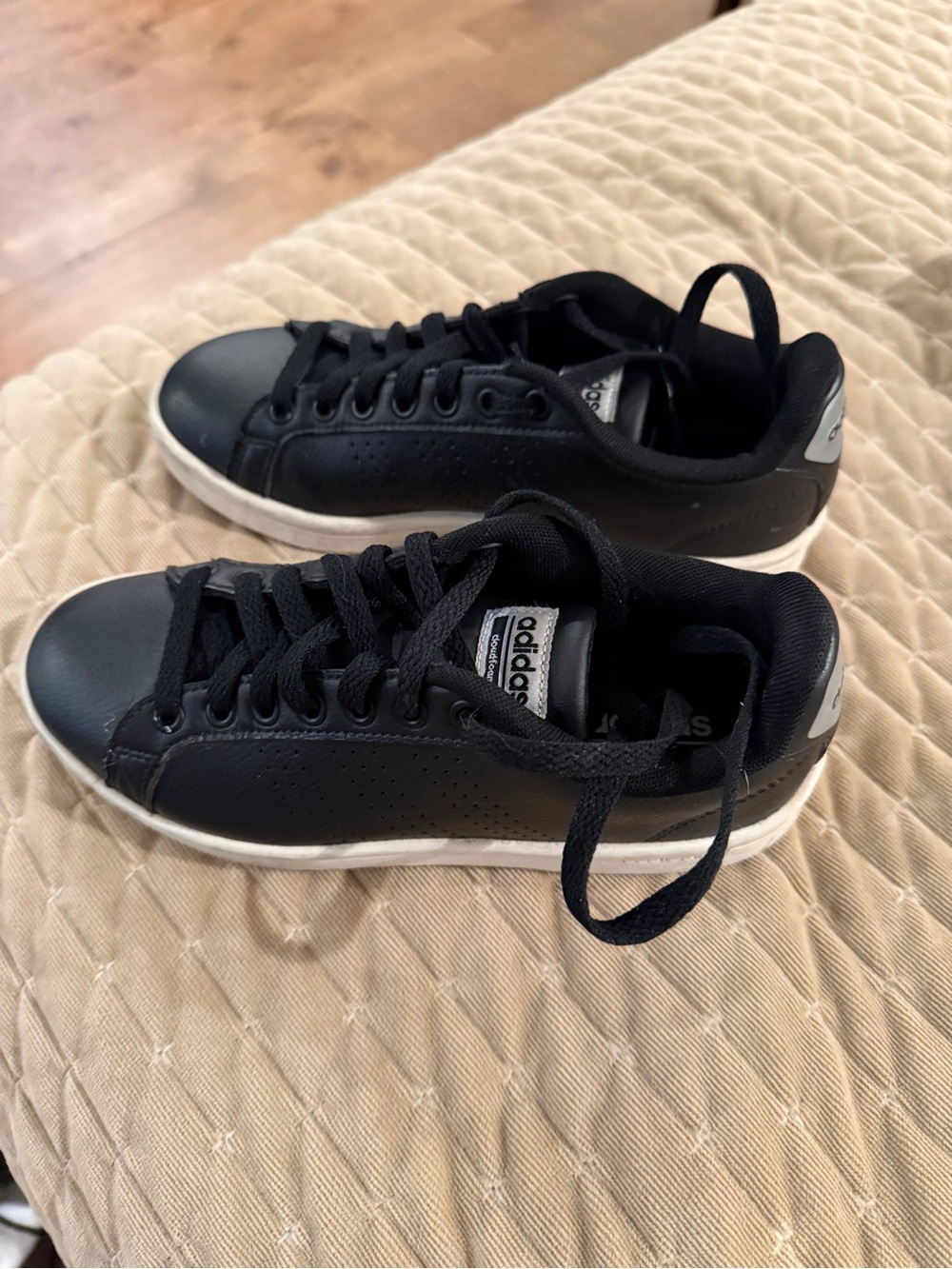 adidas Black Low-Top Sneakers with White Sole